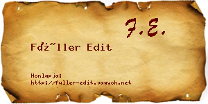 Füller Edit névjegykártya